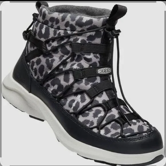Keen Womens Uneek SNK CHukka II Boots Size 8 Black Animal Print NEW Lace Up - Picture 10 of 10